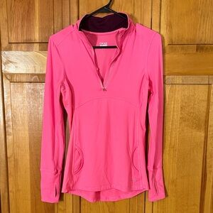 Pink Women's Zip-Up Athletic Top
